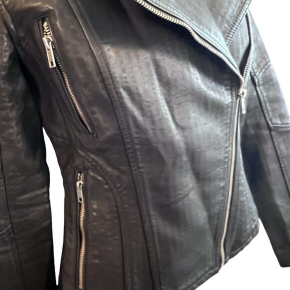 Blank NYC faux leather black Moto biker jacket size XS - Picture 4 of 16